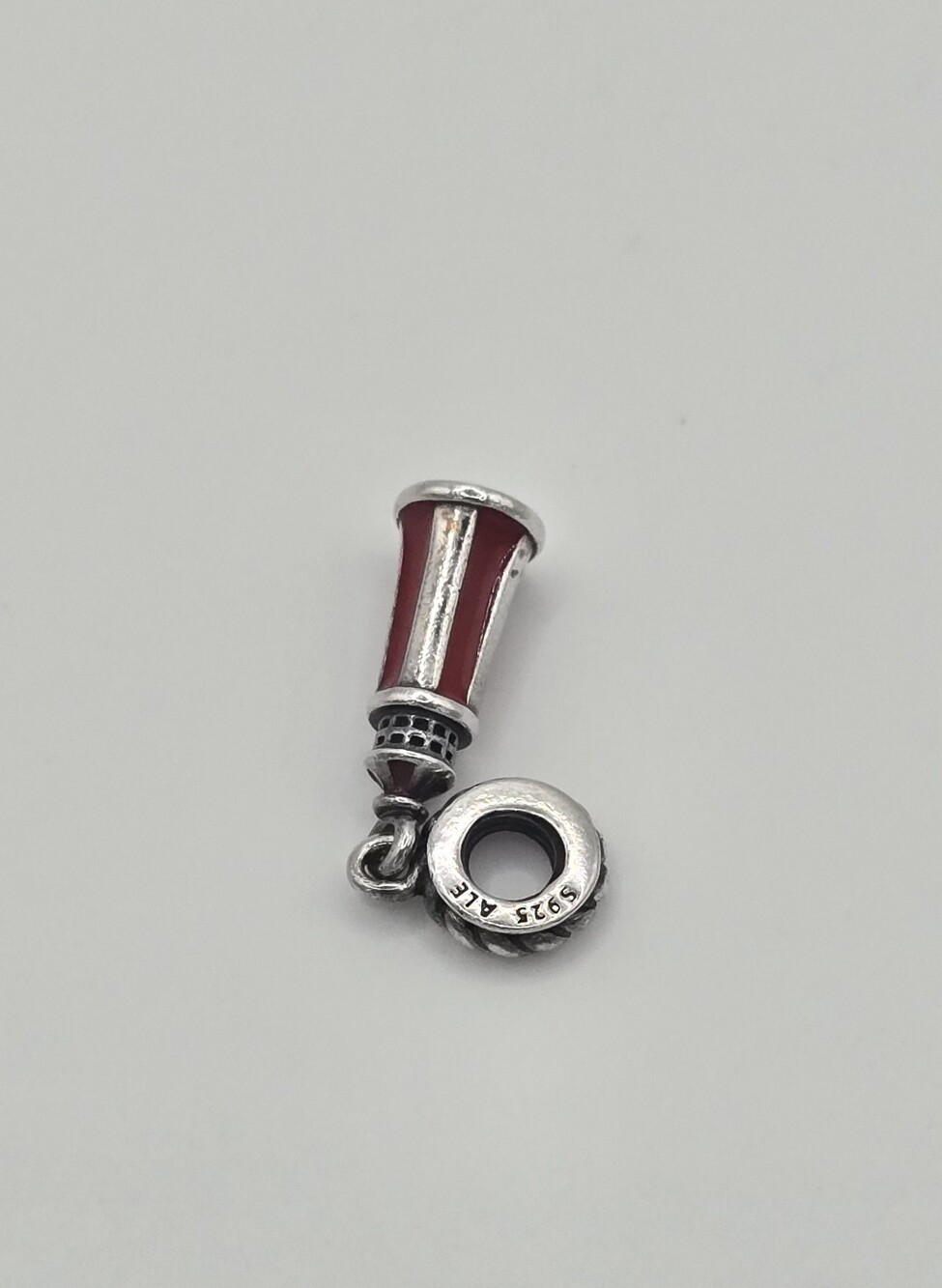 Retired Pandora Sterling Silver Red Enamel Lighthouse Charm